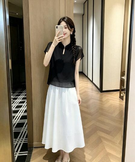 소금 부서 빛 요리 한 아름다운 세트 여성 여름 드레스 2026 슈퍼 화재 연령 감소 고유 한 그레이트 봐. 의류 반신 스커트 전체 집합