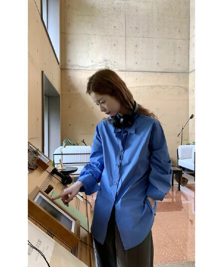 뉴질랜드 셔츠 프랑스식 디자인 센스 작은 대중 루즈핏 패션 bc 셔츠