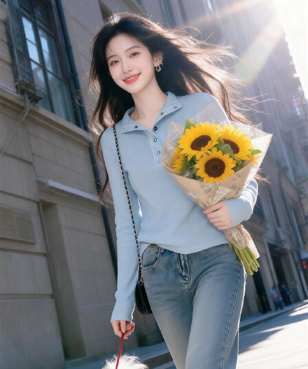 슈퍼 잘 생긴 폴로 칼라 풀오버 니트 스웨터 여성 2026 가을 새로운 몸매 가꾸기 슬림해 보이는 패션 인사이드 가져 가라. 티셔츠 맨위
