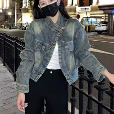 批发复古短款牛仔外套女春秋2026新款爆款外搭开衫宽松长袖夹克衫上衣