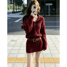 批发连帽法式毛衣连衣裙御姐范女装高级感<b class='q'>短裙</b>子轻熟风超好看秋冬2026