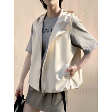 批发ins风韩系爆款甜酷女孩拉链背心坎肩宽松无袖连帽马夹休闲外套