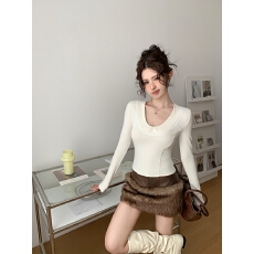 批发实拍实价冬甜美纯欲蕾丝边拼接蝴蝶结U领<b class='q'>加绒</b>内搭修身显瘦<b class='q'>打底衫</b>