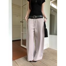 批发实拍实价夏季辣妹复古前插口袋抽绳设计感廓形宽松弯刀阔腿休闲裤