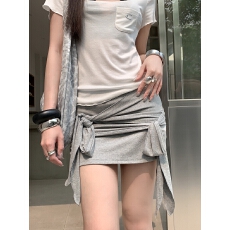批发实拍实价辣妹百搭纯色绑带多变包臀短裙系带不规则半身<b class='q'>裙裤</b>裙