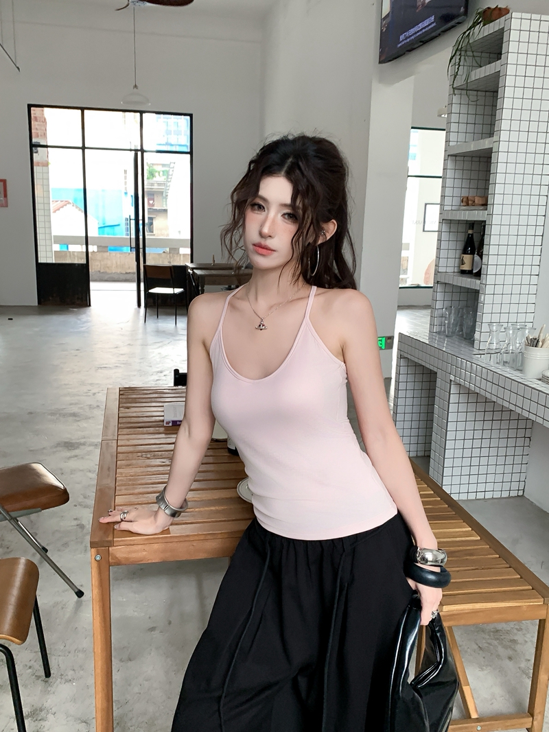실사 정가 아니요 바겐 세일 u 넥타이 가슴 패드 캐미솔 무료 착용 bra 좋은 어깨끈 슬립 민소매 백리스 맨위