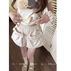 批发Doll<b class='q'>原创</b>『口袋信号』蝴蝶结大口袋工装短裤女夏季百搭休闲热裤