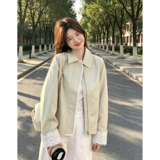 批发大码300斤韩系独特蕾丝拼接短<b class='q'>外套</b>女小个子春季新款2026<b class='q'>夹克</b>上衣