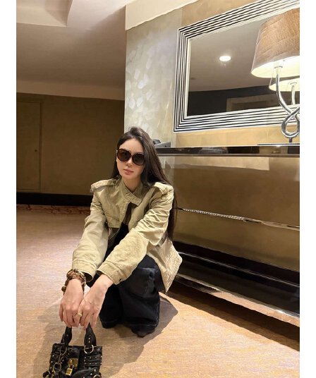주 淼 zhoumiao 아메리칸 vtg 니켈 맛 레트로 마 오래된 오토바이 짧은 여성 코트 스탠드 칼라 워크웨어 재킷