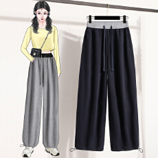 批发实拍大码 2025秋冬新款宽松显瘦卫裤窄版直筒休闲垂感阔腿裤子