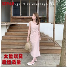 批发FUGUI RICH春日信笺】小个子春季新款漂亮出片无袖背心系带<b class='q'>连衣裙</b>