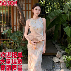 批发66YAOXIN | 金蝶 | 人丝香云纱新中式连衣裙<b class='q'>夏</b>季无袖收腰显瘦修身