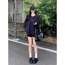 批发牛角扣毛衣外套女2025秋冬新款穿搭日系针织开衫宽松慵懒长袖上衣