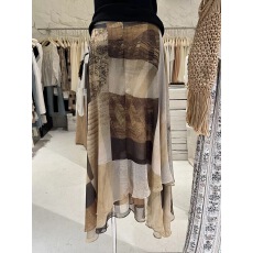 批发AIXILI 复古拼接不规则半身裙新品2026春夏高腰显瘦a字飘逸长裙