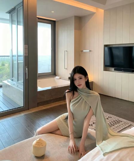 jayky yang 모네 속삭임 비스듬한 어깨 패치워크 리본 드레스 높음 폭탄 순수한 욕망 스트라이프 타이트 스커트