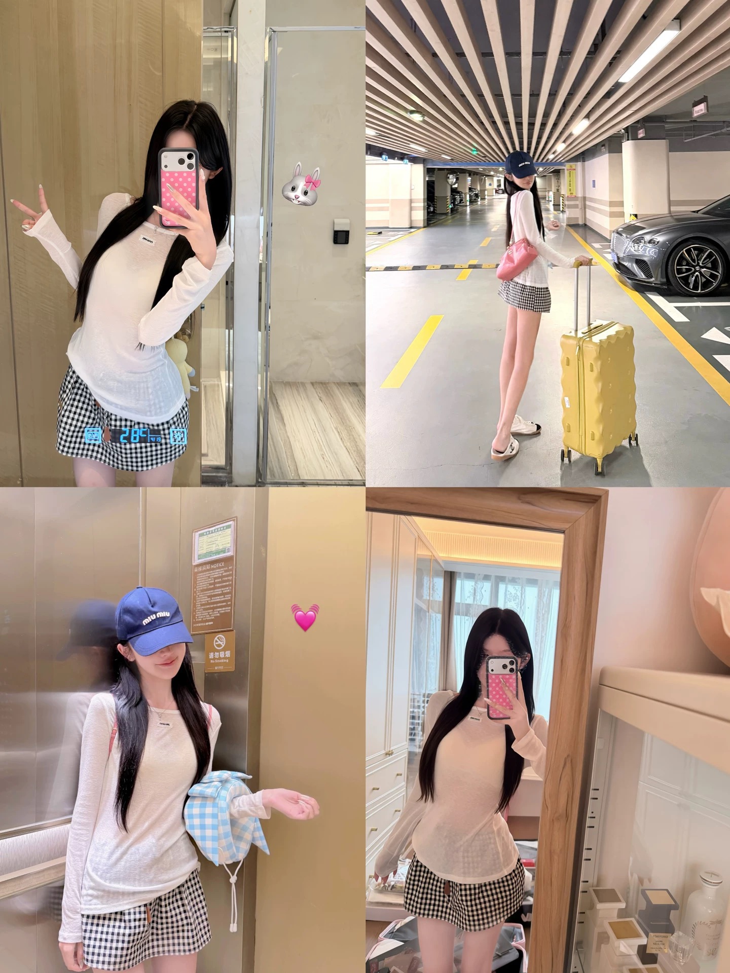 화이트 워터 여성 miu 부서 체크무늬 한 마디 허리밴드 치마바지 여성 여름 레트로 스타일 시원한 노출 방지 하이웨이스트 반바지