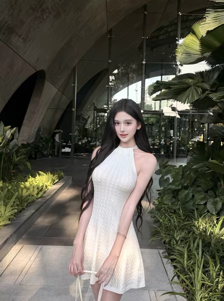 한 비 지아 화이트 행침 목 레이스업 꽈배기 허리 수축 여성 드레스 여름 민소매 새는 어깨 슬림해 보이는 우산 진자 한 마디 치마