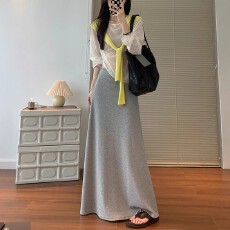 批发2025新款慵懒<b class='q'>长裙</b>垂感半身裙女春秋百搭软糯休闲简约A字裙鱼尾裙