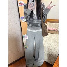 批发纯棉华棉<b class='q'>套装</b>加绒加厚条纹连帽卫衣外套女休闲裤子