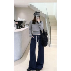 批发美式复古休闲运动卫裤女秋冬2025新款加绒加厚百搭<b class='q'>裤子</b>