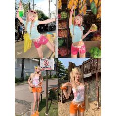 批发韩系街头休闲裤女夏季<b class='q'>新款</b>细绳撞色拼接修身<b class='q'>运动</b>风辣妹短裤