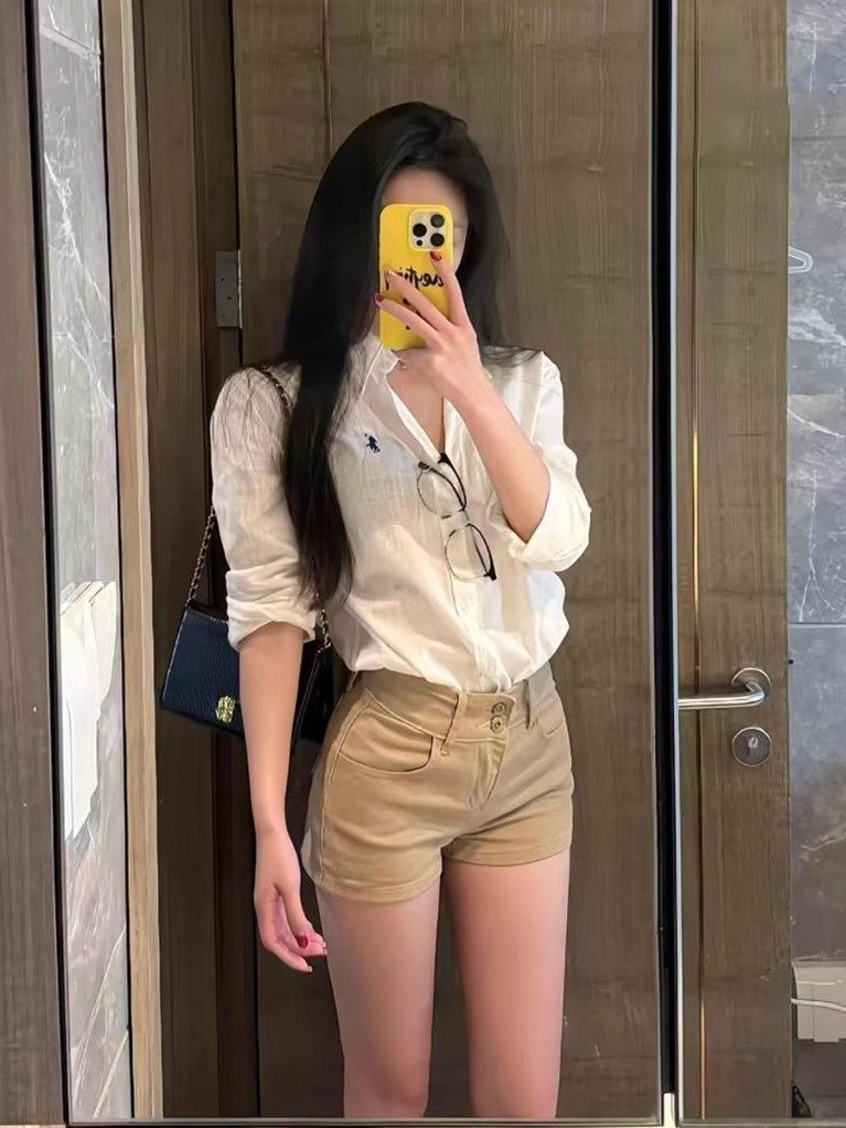 레트로 핫걸 데님 반바지 여성 다용도 작은 키 슬림해 보이는 스트레이트 넓은 다리 뜨거운 바지