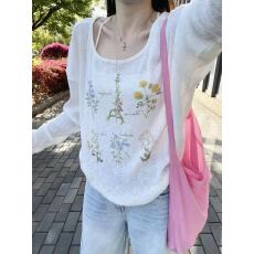 批发松弛感夏季白色轻薄罩衫女韩系莱赛尔透气<b class='q'>长袖</b><b class='q'>宽松</b>上衣