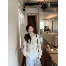 批发松弛感夏季白色轻薄罩衫女韩系莱赛尔透气<b class='q'>长袖</b><b class='q'>宽松</b>上衣