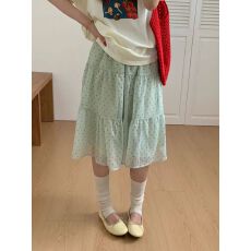 批发森系少女波点半身裙女新款夏小个子A字蓬蓬短裙中裙