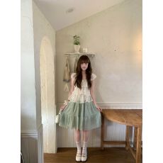 批发森系少女波点半身裙女新款夏小个子A字蓬蓬短裙中裙