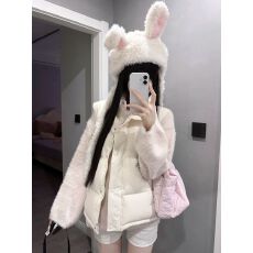 批发超好看坎肩粉色夹棉马甲女冬季小个子减龄外穿保暖叠穿背心外套