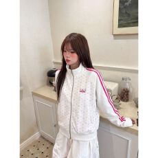 批发美式复古星星立领<b class='q'>夹克</b>外套女早秋季2026新款宽松休闲<b class='q'>运动</b>开衫卫衣