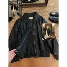批发PU 皮 黑色皮衣<b class='q'>外套女</b>新款复古宽松酷飒风机车服短款夹克上衣