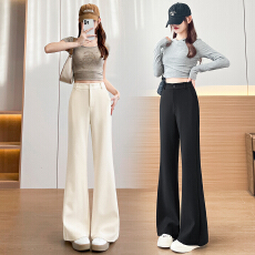 批发小个子喇叭裤女春夏2026新款<b class='q'>修身</b>显瘦休闲垂感高腰西装微喇裤