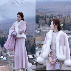 批发分割式加绒鱼尾<b class='q'>旗袍</b>+外套