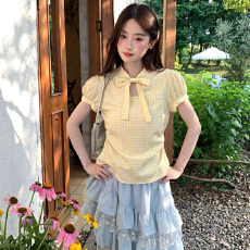 批发MUCHA<b class='q'>木</b>茶【6月18日20点上新叠加会员9折】甜美风泡泡袖衬衫上衣