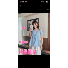 批发马西西大码女装法式镂空刺绣<b class='q'>蕾丝</b>衫夏季胖mm宽松显瘦娃娃短袖上衣