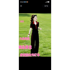 批发鑫订女装原创品牌旗舰店<b class='q'>时尚</b>百搭T恤+半松紧腰休闲裤套装夏季BK