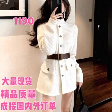 批发法式小资穿搭独特超好看收腰修身短裙<b class='q'>大</b>方得体的针织连衣裙26春季