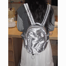 批发甜美千禧氛围感抽绳波点百搭银色精致学生双肩包女