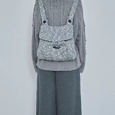 批发cc韩国hugyourskin<b class='q'>复古</b>日系杂色针织牛角扣双肩包大容量背包