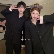 批发官图秋冬季新款云朵棉<b class='q'>情侣</b><b class='q'>睡衣</b>女<b class='q'>韩版</b>翻领开衫宽松休闲家居服套装