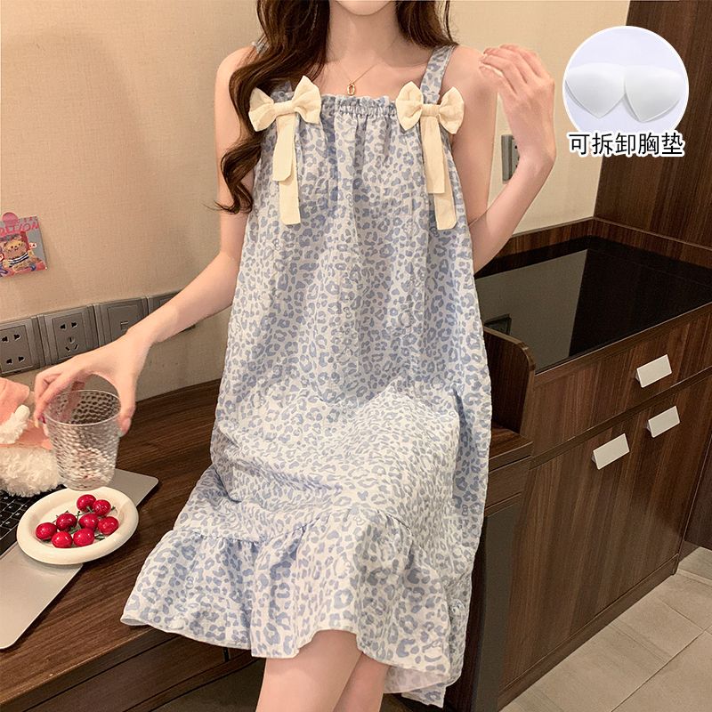RY2916# 实拍夏季新款云朵棉带胸垫吊带睡裙女韩版甜美可爱家居服可外穿