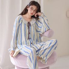 批发实拍春季新款云朵棉公主领开衫睡衣女韩系卡通甜美休闲家居服套装