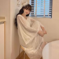 批发官图春<b class='q'>秋</b>季新款宫廷风仙气公主风睡裙女网纱蕾丝花边纯欲家居服