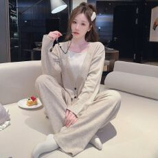 批发<b class='q'>实拍</b>秋冬季新款慕斯羊绒睡衣女韩版宽松<b class='q'>大码</b>220斤胖MM家居服套装