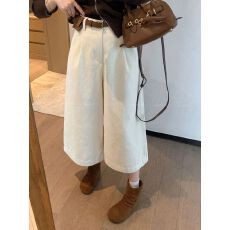 批发阔腿<b class='q'>七分</b>裤女秋2025新款韩版时尚百搭高腰直筒休闲八分裤女
