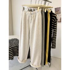 批发“两穿暖绒运动裤” <b class='q'>秋</b>冬显瘦 加厚加绒可抽绳收口 羊羔绒休闲裤