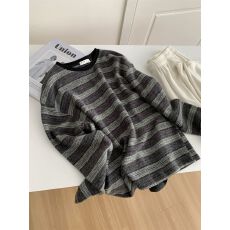 批发特大码300斤条纹T恤女加厚糯米绒<b class='q'>冬</b>仿兔绒打底衫