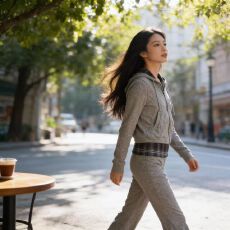 批发胖mm时尚休闲运动套装女春秋修身显瘦连帽卫衣卫裤百搭气质两件套